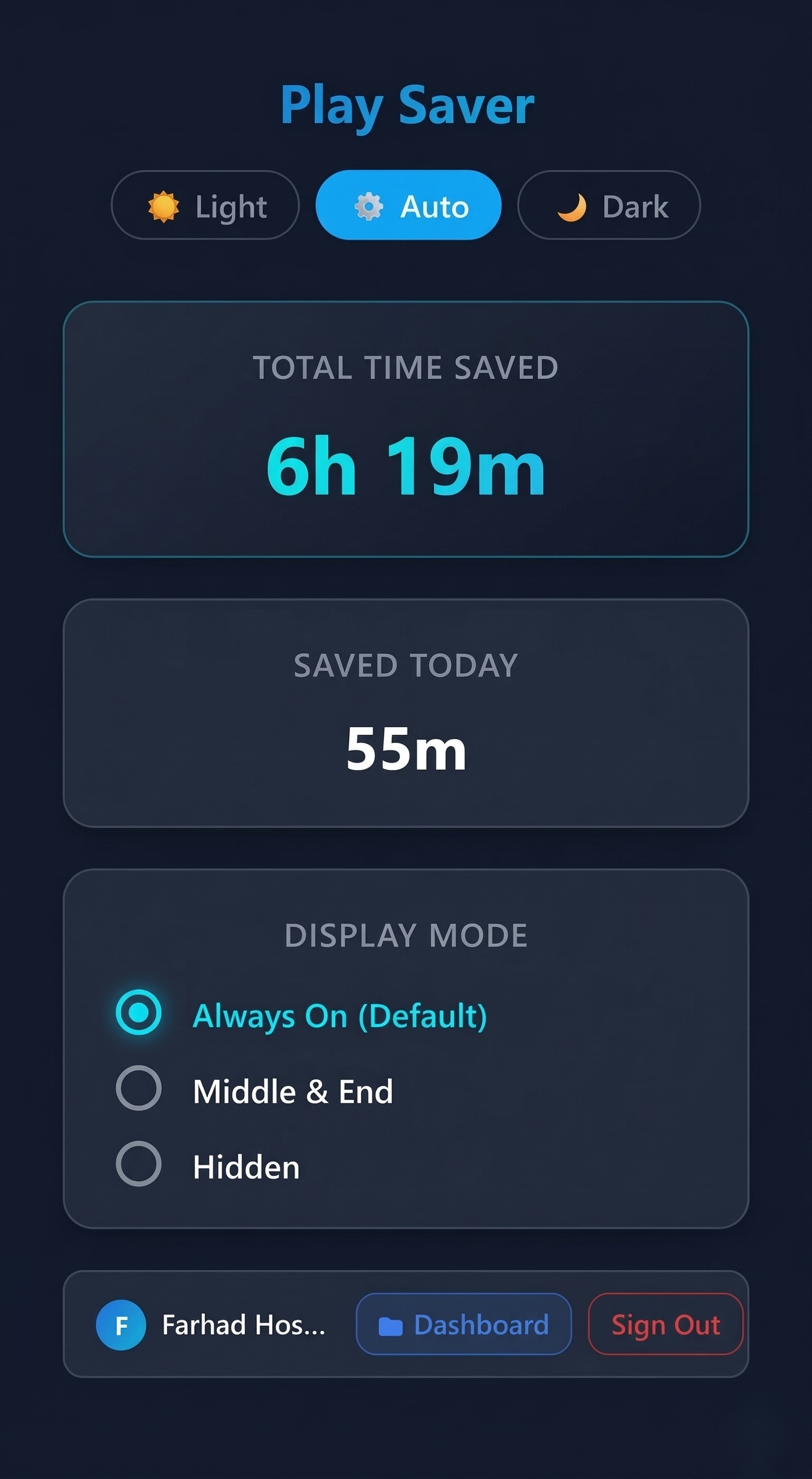 PlaySaver Extension Interface